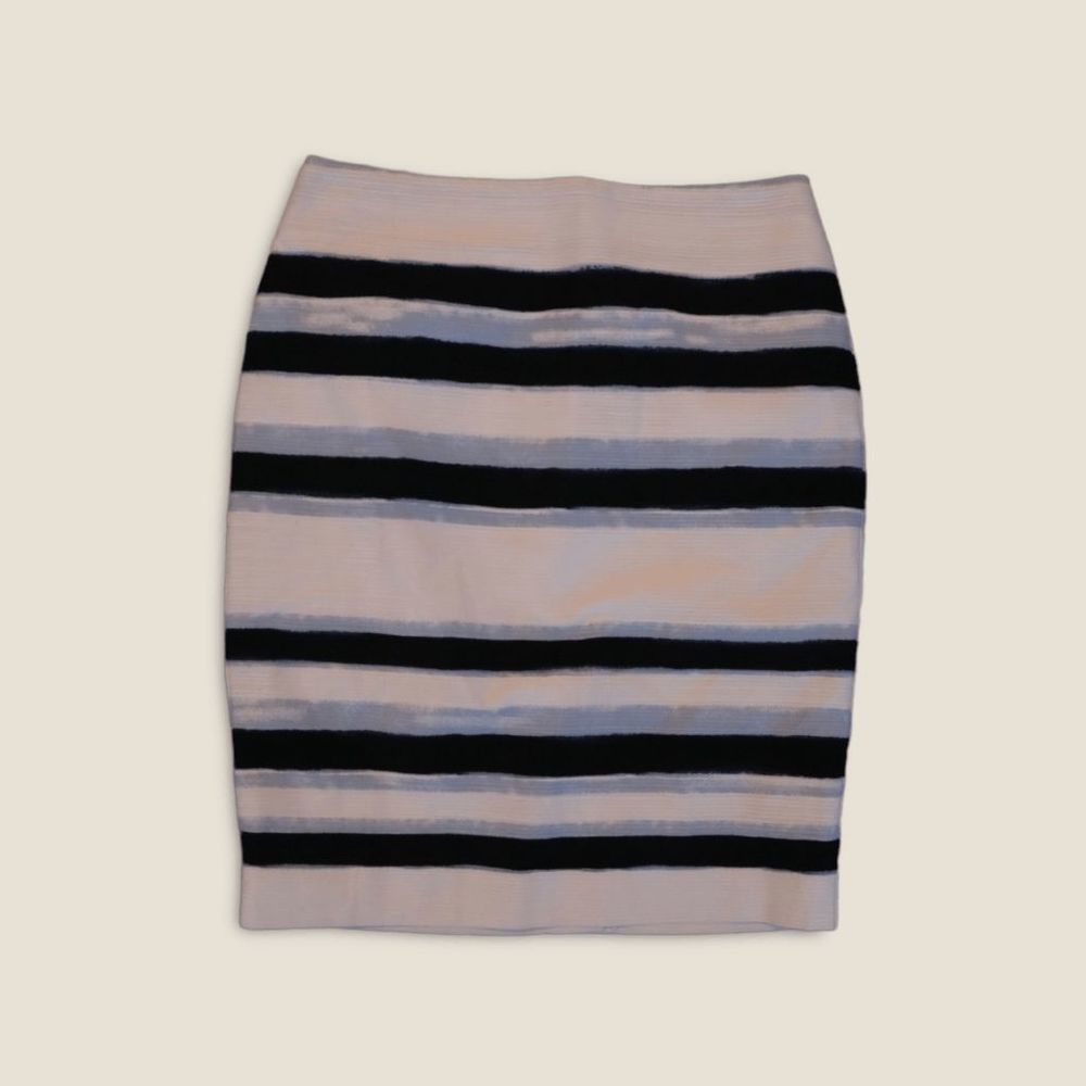 Ann Taylor White/Blue/Black Striped Skirt Size 00P